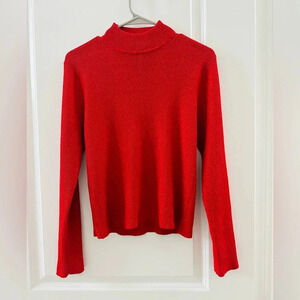 August Silk Silk Blend Red Shimmer blouse size Large